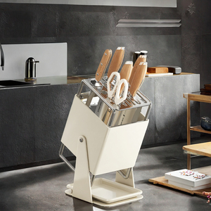 Portacoltelli da Cucina di Lusso in Acciaio Inox Non Pieghevole, Organizzatore Multifunzionale con Angolo Regolabile per Piano di Lavoro - Product Image 3