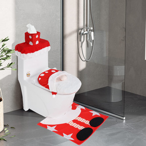 Santa Claus Toilet Seat Cover Rug Christmas Home Decoration Bathroom Mat <b>Xmas</b> Decorative Gifts for the Perfect Bathroom Lid Case - Product Image 4