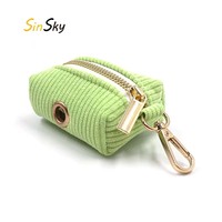 Support de sacs à déjections canines en jean SinSky, distributeur de sacs à déjections pour chien mignon, attache pour laisse, distributeur de sacs à déjections en velours côtelé pour extérieur