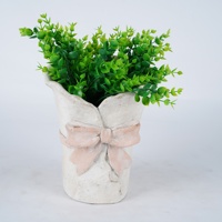 Pot de fleurs en ciment rose 3D style shabby chic Lian Da, bord ondulé texturé, pot de fleurs en béton blanc pour la décoration de table à la maison