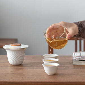 แก้ว<span class=keywords><strong>ชง</strong></span><span class=keywords><strong>ชา</strong></span>แบบพกพา สไตล์จีนใหม่ ดีไซน์ทรงฟู่หลู่ ทำจากเซรามิก ทันสมัย เหมาะสำหรับการเดินทาง - Product Image 3