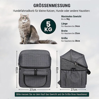 Sac de vélo pour chien pliable et souple avec fenêtres en maille Sac de voyage pour animaux de compagnie Porte-panier pour vélo pour chien