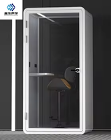 Cabine insonorisée modulaire moderne en alliage d'aluminium avec éclairage LED - Conception isolée pour hôtel, maison, bureau, immeuble de bureaux, utilisation extérieure 5