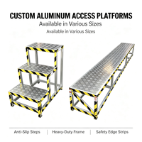 Échelle roulante d'entrepôt avec roues, plateforme de travail mobile en aluminium 400 kg, escalier d'accès, mains courantes, verrou de sécurité pour la manutention