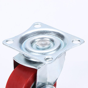 Maroon Pu Swivel <b>Caster</b> 1.5 Inch Plate Mount Industrial Furniture <b>Casters</b> Durable Plain Bearing Metal <b>Wheel</b> - Product Image 1