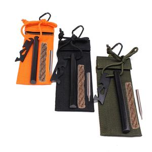 1/2*5 pouces Survie de Démarreur de Feu Outil Paraffine Cire Cordon Amadou Ferrocium Tige <span class=keywords><strong>Firesteel</strong></span> avec Sac de Transport En Nylon - Product Image 6