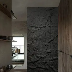 Panel de pared de Pu de piedra de Pu de moda 2024, piedra de imitación ligera