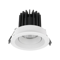 Plafonnier LED COB encastré réglable à profil bas 8W-25W anti-éblouissement pour hôtel, bureau, restaurant (vente en gros)