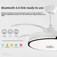 Ventilateur de plafond LED moderne avec lampe, lustre invisible pour restaurant, salon, chambre à coucher, télécommande, vente en gros