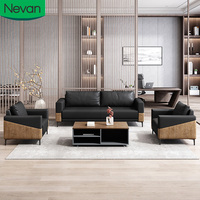 Das neueste Büro-Ledersofa-Modell, modernes Luxus-Büro-Empfangssofa-Set, Großhandel, günstiger Preis, 1+1+3-Sitzer-Sofa