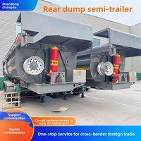Semi-remorque benne basculante arrière en U, type caisse, pour le transport de charbon et d'agrégats, fabriquée en Chine