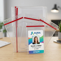 Porte-badge vertical robuste en PVC souple de 50C/0,50 mm d'épaisseur pour infirmière, porte-carte nominative