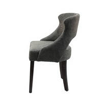 Chaise de salle à manger ergonomique moderne en lin imperméable avec pieds en bois pour la maison, la villa, le bar, l'hôpital et l'atelier
