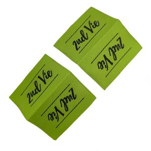 Custom <b>Mini</b> Woven Labels for Garments 100% Cotton Polo Shirt Woven Label Hologram Sticker Center Fold Printed Woven Label Tag - Product Image 2