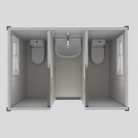 Boîtier en acier préfabriqué portable avec conteneur détachable pour hôtels comprenant un matériau de panneau sandwich pour l'utilisation des toilettes