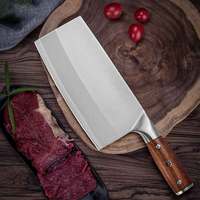Couteau de cuisine de haute qualité en acier inoxydable 4Cr, lame tranchante, manche en bois de 20,6 cm, ambidextre, passe au lave-vaisselle, pour légumes et viande