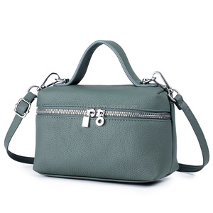 <span class=keywords><strong>Sac</strong></span> en cuir véritable texturé pour femmes <span class=keywords><strong>Sac</strong></span> à main vintage Top Layer Cowhide Niche Tote Bag Single Shoulder Crossbody Bag Trendy - Product Image 3