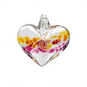Venta caliente Gold Pick Glow Heart Glass Ornament Decorativo Elegante Heart Ornament para la decoración del árbol de Navidad - Product Image 1