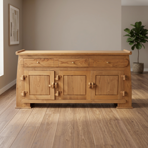 Buffet en bois de teck naturel Home Basket 150x45x75cm, armoire de rangement - Product Image 3