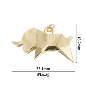 Mixed Shape Gold Plated Copper Pendant For Necklace Making Jewelry Findings Components Origami Animals Guns Musical Instruments - Product Image 3
