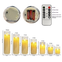 Bougies LED sans flamme en acrylique ambre scintillantes, à piles, avec télécommande et minuterie, pour la décoration intérieure, les fêtes et la saison automnale