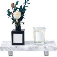Plateau de service rectangulaire élégant en marbre blanc Art Déco, décoration moderne pour la maison, design personnalisé, fabricant, prix de gros
