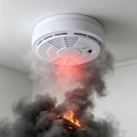 Détecteur de fumée, capteur d'alarme sonore, détecteur de fumée photoélectrique à piles pour la protection incendie à domicile