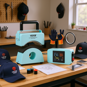 Vevor <b>Mini</b> Heat Press Machine 5.9x3.15 Inch Plate For Caps Manual Operation - Product Image 2