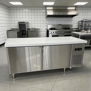 Frigorifero <span class=keywords><strong>Congelatore</strong></span> Commerciale Sottobanco in Acciaio Inossidabile con Vetrina Espositiva per Banco <span class=keywords><strong>da</strong></span> Lavoro Cucina Ristorante - Product Image 3