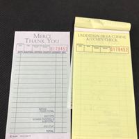 Pasokan langsung dari pabrik pelayan pesanan Pad untuk Menu makanan sadel dijahit Offset kertas buku dengan Hard Cover