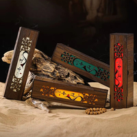 Nouvelle boîte porte-encens en bambou sculpté de style rétro chinois, vide, pour emballage cadeau, pour tubes d'encens, bois de santal et bois d'agar