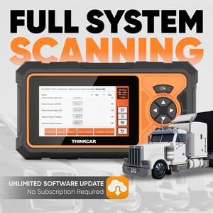 ثينك كار ثينك سكان إتش دي - ماسح ضوئي للسيارات الثقيلة بشاشة 5 بوصات لقراءة رموز الأعطال لجميع الأنظمة وأداة فحص الشاحنات 24 فولت لإعادة تأهيل فلتر جزيء الديزل - Product Image 2