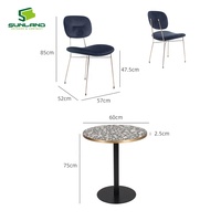 Chaise de salle à manger Sunland Luxury Indor, structure en acier inoxydable avec revêtement en velours, idéale pour restaurant, café, bistrot