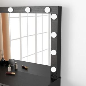 Ayna ve ışıklar ile soyunma tablo, ayarlanabilir ışıklar ile Vanity Set makyaj Vanity masa yatak odası için bir çekmece depolama - Product Image 2