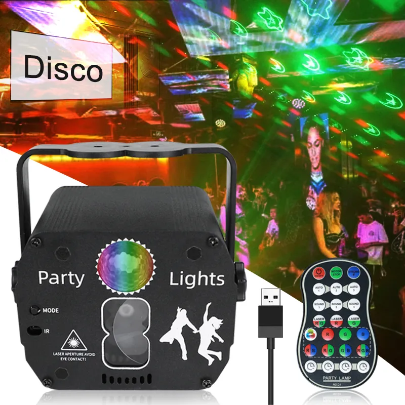 New Mini DJ Ánh Sáng Laser Pin Đèn Sân Khấu Điều Khiển Từ Xa Cho Bar Câu Lạc Bộ Trang Trí Đèn LED Strobe Disco Đảng Đèn