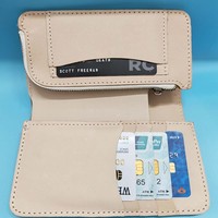Dompet Kulit Asli Resin Pohon Alami Murni Warna Solid Tempat Kartu Multi-slot Kapasitas Besar Buatan Tangan