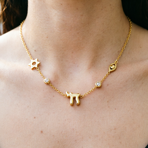 Collier avec pendentif en hébreu, acier inoxydable 316L, imperméable, hypoallergénique, pendentif Alef <span class=keywords><strong>Bet</strong></span> - Product Image 4