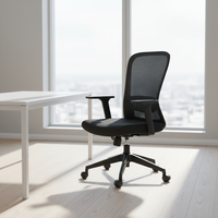 Chaise de bureau exécutive confortable de haute qualité avec roulettes en nylon, ergonomique, en maille, contemporaine, pour la maison, l'hôtel, le salon, l'école