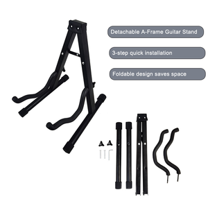 Soporte de Guitarra Metálico en Forma de A, Plegable, Portátil y Ajustable, para Guitarra, Bajo, Violín e Instrumentos de Cuerda, Accesorios - Product Image 3