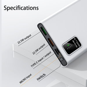 แบตเตอรี่สำรองพกพา Factory PD 22.5W ความจุ 10000mAh สำหรับชาร์จโทรศัพท์มือถือ - Product Image 6