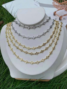 الزركون تمهيد شكل زهرة النحاس مطلي بالذهب الأسطوانة سلسلة ربط الكابل لسوار قلادة صنع المجوهرات - Product Image 6