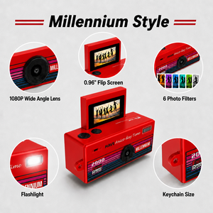 Mini Cámara Digital con Pantalla Abatible 1080P, Cámara de Bolsillo Retro Y2K con Pantalla de 0.96 Pulgadas, Grabadora de Video y Selfies - Product Image 4