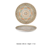 Assiette plate Celest avec rebord Ø 20 cm H 1,7 cm Empilable Porcelaine fine Impression numérique Rinart