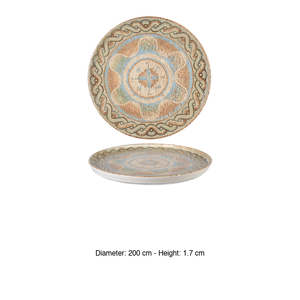 Plato Plano Celest con Borde Ø 20 cm H 1.7 cm Apilable Porcelana Fina Impresión Digital Rinart - Product Image 3