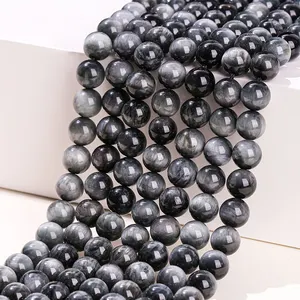 CHENYISHI Crystal Handmade Bracelet Natural Stone String Loose Beads Hawk Eye Beads