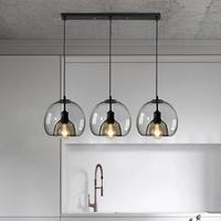 Lustre moderne nordique à trois têtes pour salle à manger, luminaire suspendu en verre créatif de luxe, design de bar simple et personnalisé