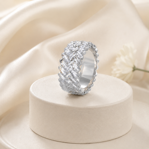 Anello a Mezza Fascia con Design a T, Anello Semplice da Dito per Donne - Product Image 4