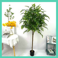 Plante Artificielle Grande en Polyester Écologique Personnalisable pour Décoration Intérieure et Extérieure, Plante en Pot Artificielle Façon Arbre