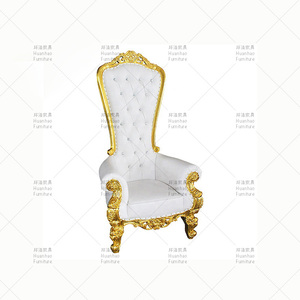 Venta al por mayor de pelo barato sillas de salón alta blanco reina rey silla trono <span class=keywords><strong>para</strong></span> <span class=keywords><strong>alquiler</strong></span> de lujo de fiesta de boda - Product Image 3