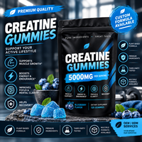 Gommes de créatine monohydrate pour hommes et femmes, sans sucre et végétaliennes, pour la construction musculaire, la récupération, l'augmentation de l'énergie, complément pré-entraînement